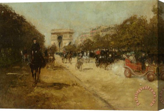 Georges Stein Arc De Triomphe Seen From Avenue Foch Stretched Canvas Print / Canvas Art