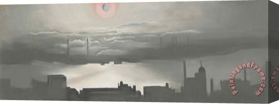 Georgia O'keeffe East River with Sun, 1926 Stretched Canvas Painting / Canvas Art