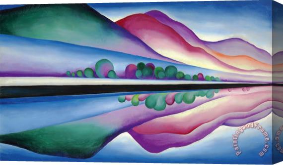 Georgia O'keeffe Lake George Reflection Stretched Canvas Painting / Canvas Art