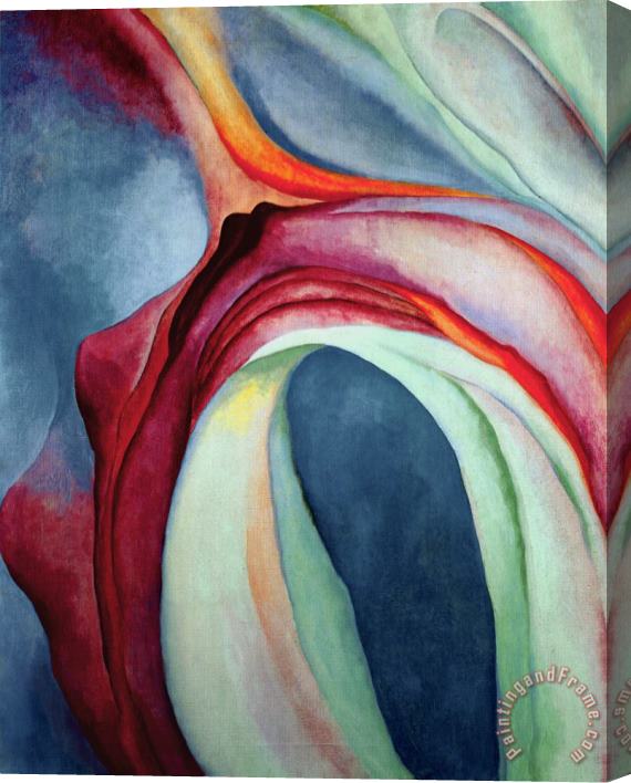 Georgia O'keeffe Music Pink And Blue II 1 Stretched Canvas Print / Canvas Art