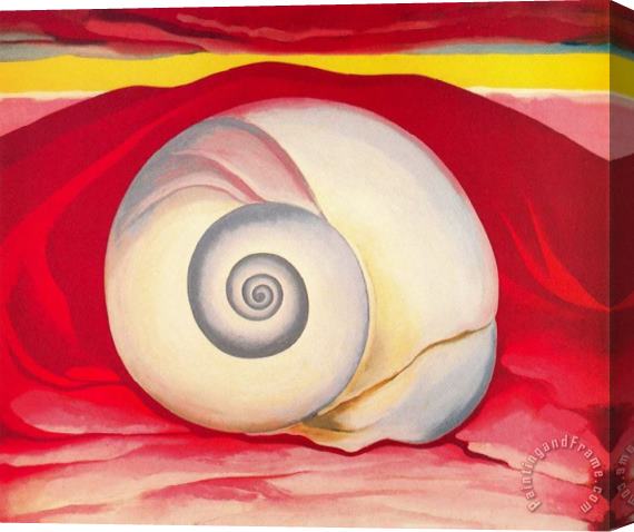 Georgia O'keeffe Red Hill And White Shell Stretched Canvas Painting / Canvas Art