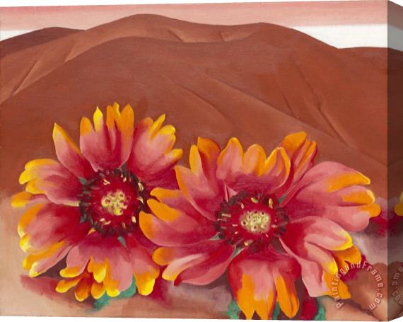 Georgia O'keeffe Red Hills with Flowers, 1937 Stretched Canvas Painting / Canvas Art