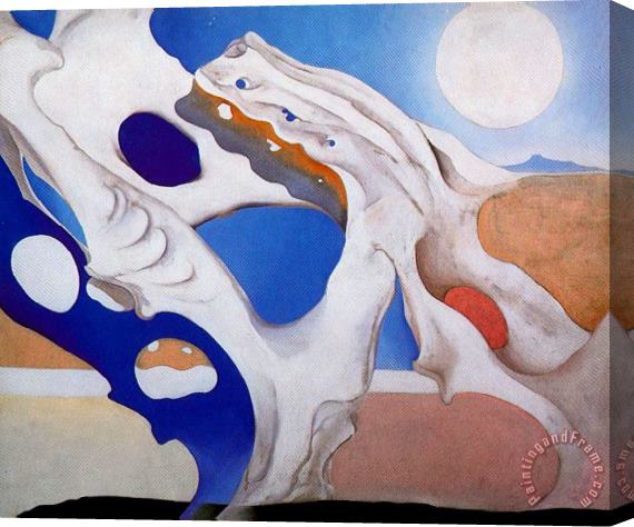 Georgia O'keeffe Shadow with Pelvis And Moon 1943 Stretched Canvas Print / Canvas Art