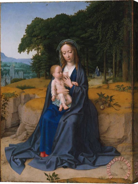 Gerard David Rest on The Flight Into Egypt Stretched Canvas Print / Canvas Art