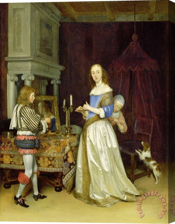 Gerard ter Borch  A Lady at Her Toilet Stretched Canvas Painting / Canvas Art