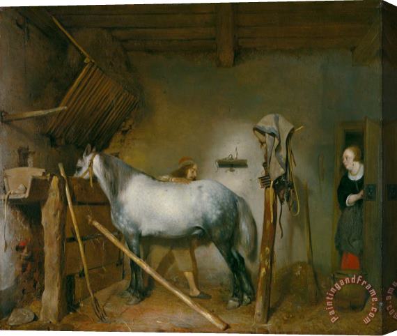 Gerard ter Borch Horse Stable Stretched Canvas Print / Canvas Art