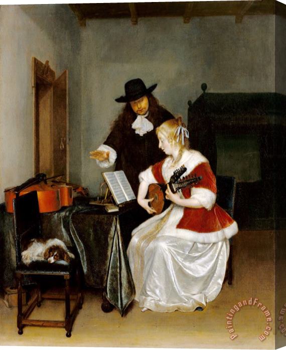 Gerard ter Borch The Music Lesson Stretched Canvas Print / Canvas Art