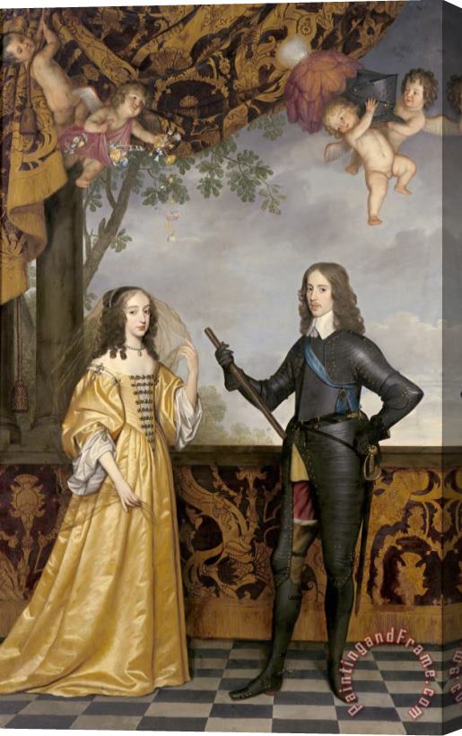 Gerard Van Honthorst Portrait of Willem II (1626 1650), Prince of Orange, And His Wife Mary Stuart (1631 1660) Stretched Canvas Painting / Canvas Art