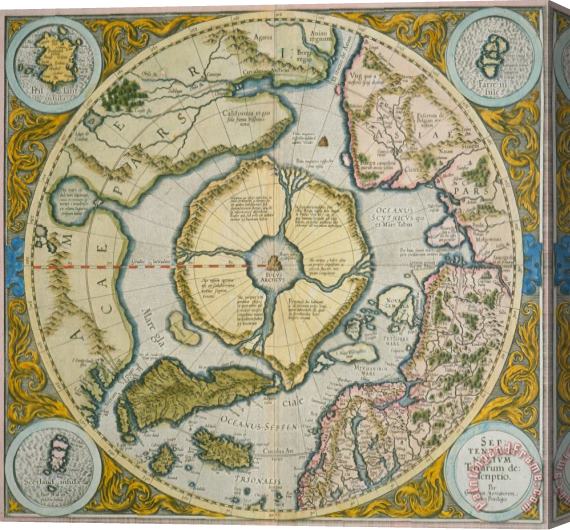 Gerardus Mercator Septentrionalium Terrarum descriptio Stretched Canvas Print / Canvas Art