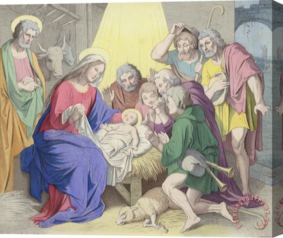 German School The Adoration Of The Shepherds Stretched Canvas Print / Canvas Art