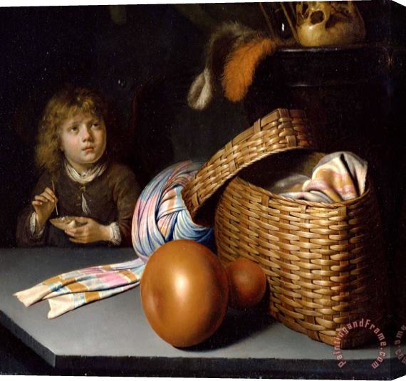 Gerrit Dou Still Life with a Boy Blowing Soap Bubbles Stretched Canvas Print / Canvas Art