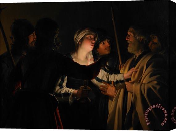 Gerrit van Honthorst The Denial Of St Peter Stretched Canvas Painting / Canvas Art