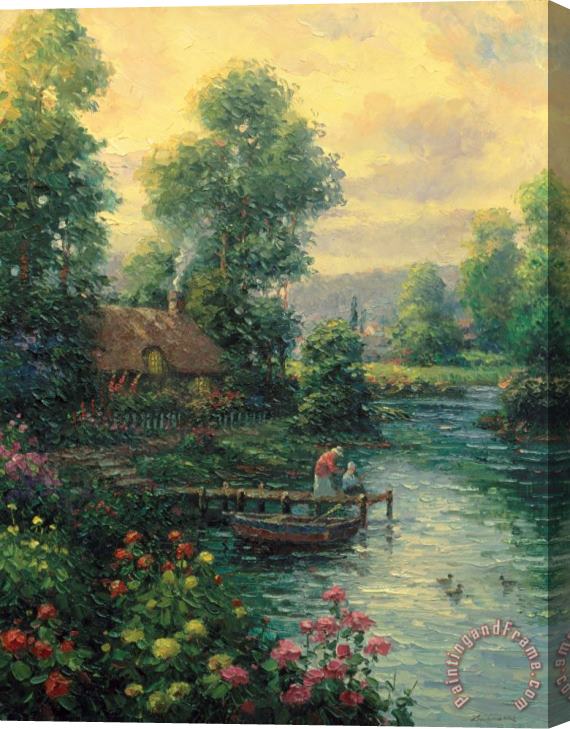 Ghambaro Lakeside Partners Stretched Canvas Painting / Canvas Art
