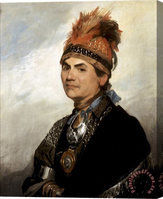 Gilbert Stuart Portrait of Mohawk Chief Joseph Brant Stretched Canvas Painting / Canvas Art