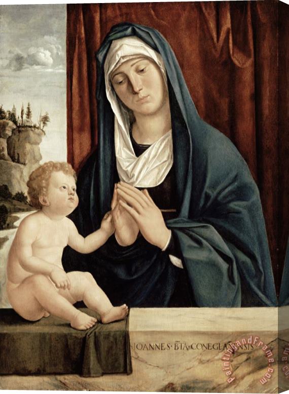 Giovanni Battista Cima da Conegliano Madonna and Child - late 15th to early 16th century Stretched Canvas Painting / Canvas Art