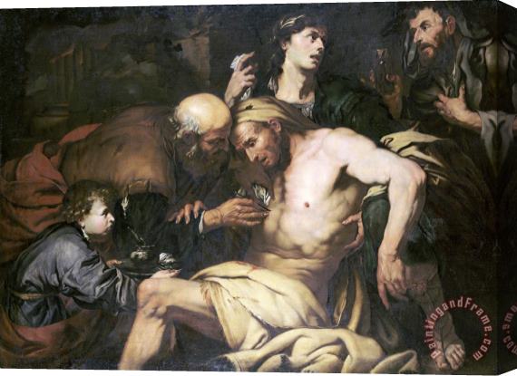 Giovanni Battista Langetti The Good Samaritan Stretched Canvas Painting / Canvas Art