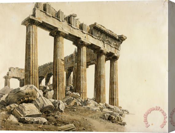 Giovanni Battista Lusieri  The South East Corner of The Parthenon, Athens Stretched Canvas Print / Canvas Art