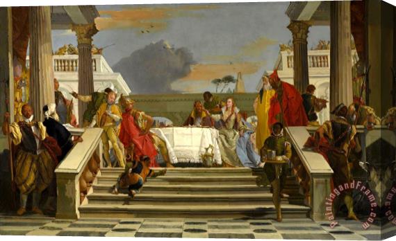 Giovanni Battista Tiepolo The Banquet of Cleopatra And Antony Stretched Canvas Print / Canvas Art