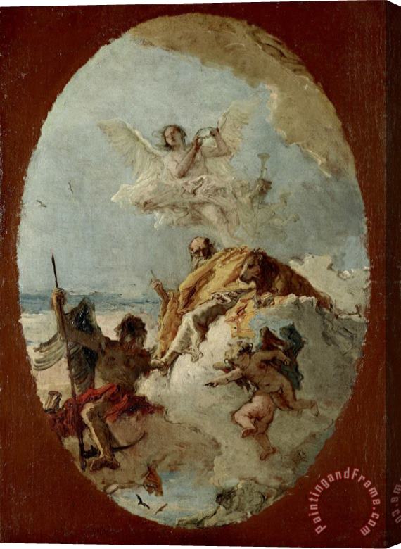Giovanni Battista Tiepolo The Triumph of Valor Over Time (preparatory Sketch) Stretched Canvas Painting / Canvas Art