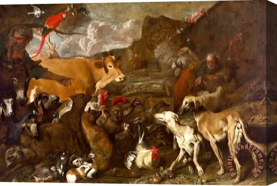 Giovanni Benedetto Castiglione Noah And The Animals Entering The Ark Stretched Canvas Painting / Canvas Art