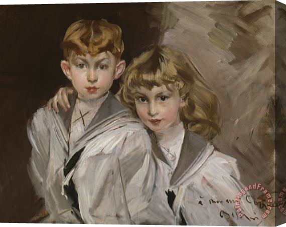 Giovanni Boldini The Two Children Stretched Canvas Painting / Canvas Art