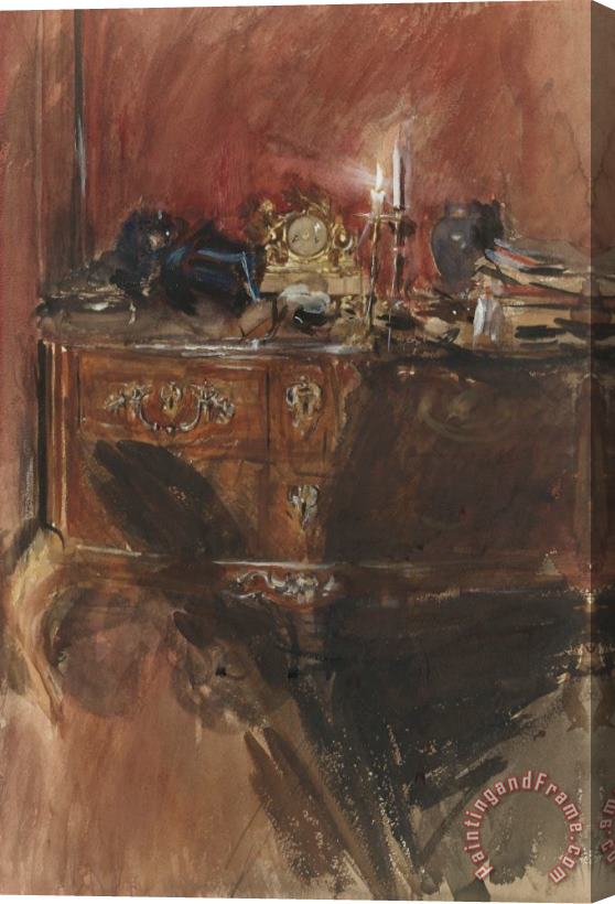 Giovanni Boldini View of an Interior with Louis Xv Commode Stretched Canvas Painting / Canvas Art