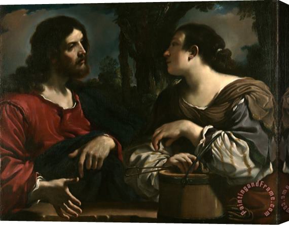 Giovanni F. Barbieri Christ And The Woman of Samaria Stretched Canvas Print / Canvas Art