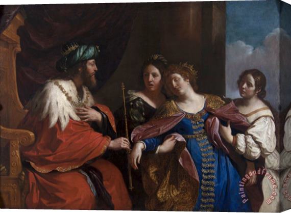 Giovanni F. Barbieri Esther Before Ahasuerus Stretched Canvas Print / Canvas Art