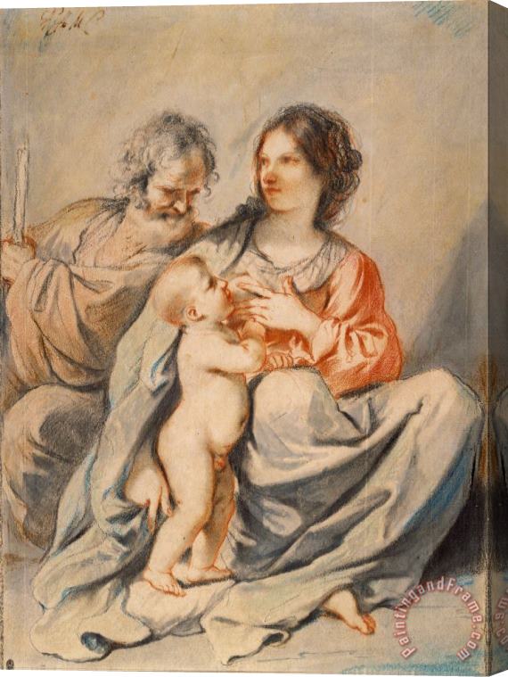 Giovanni F. Barbieri The Holy Family Stretched Canvas Painting / Canvas Art