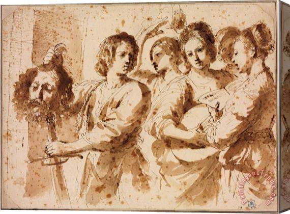 Giovanni F. Barbieri The Triumph of David Stretched Canvas Print / Canvas Art
