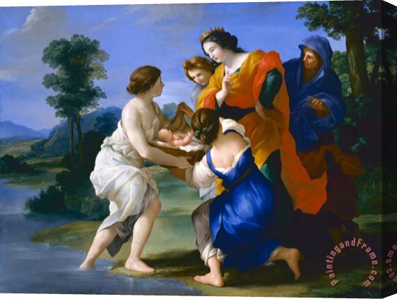 Giovanni Francesco Romanelli The Finding of Moses Stretched Canvas Print / Canvas Art