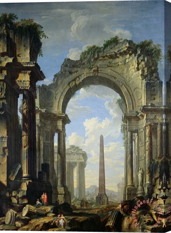 Giovanni Niccolo Servandoni Landscape With Ruins Stretched Canvas Painting / Canvas Art