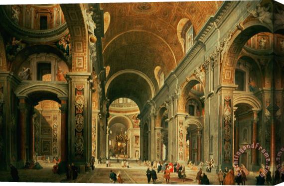Giovanni Paolo Panini Interior Of St Peters In Rome Stretched Canvas Painting / Canvas Art