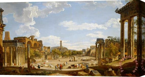 Giovanni Paolo Panini View of the Roman Forum Stretched Canvas Painting / Canvas Art