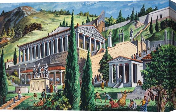 Giovanni Ruggero The Temple of Apollo at Delphi Stretched Canvas Print / Canvas Art