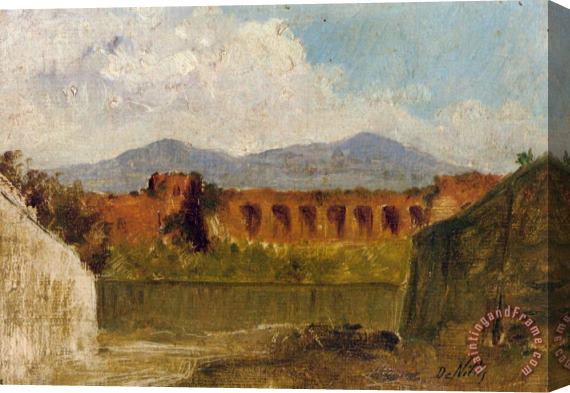 Giuseppe De Nittis A Roman Aqueduct Stretched Canvas Print / Canvas Art