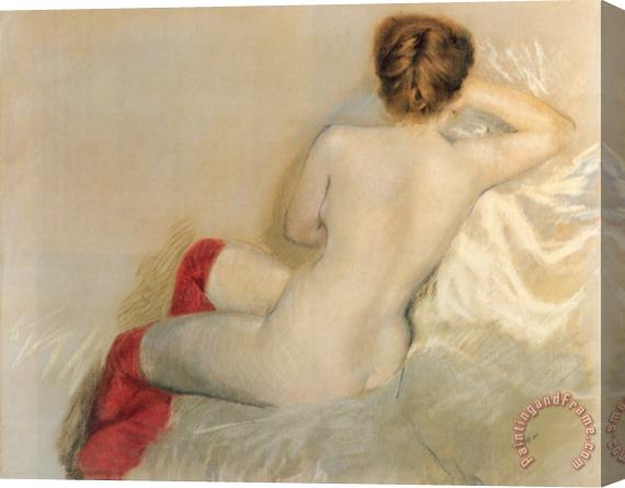 Giuseppe De Nittis Nudo Con Le Calze Rosse Stretched Canvas Painting / Canvas Art