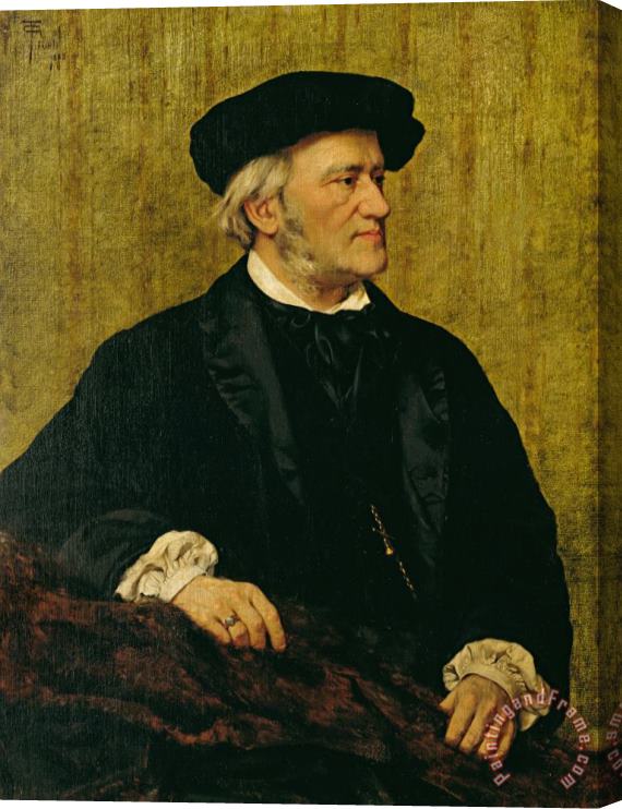 Giuseppe Tivoli Portrait Of Richard Wagner Stretched Canvas Painting / Canvas Art