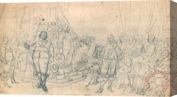 Govaert Flinck Schutters Van De Compagnie Van Kapitein Joan Huydecoper En Luitenant Frans Van Waveren, 1648 Stretched Canvas Print / Canvas Art