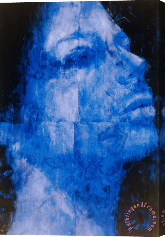 Graham Dean Blue Head Stretched Canvas Painting / Canvas Art