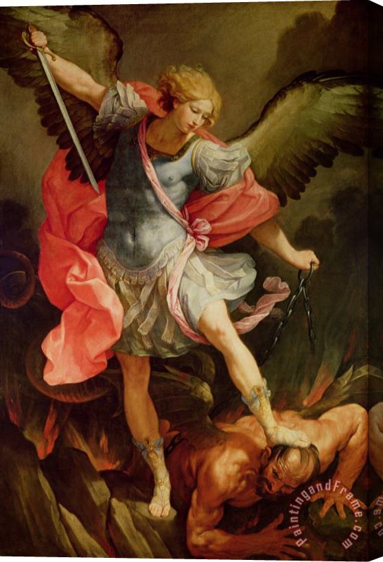 Guido Reni The Archangel Michael defeating Satan Stretched Canvas Print / Canvas Art