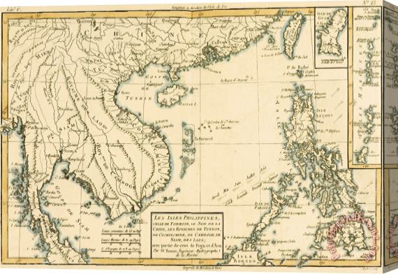 Guillaume Raynal Antique Map of South East Asia Stretched Canvas Print / Canvas Art