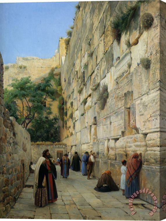 Gustav Bauernfeind The Wailing Wall Jerusalem Stretched Canvas Painting / Canvas Art