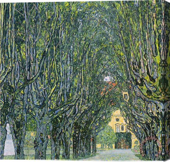 Gustav Klimt Avenue of Schloss Kammer Park Stretched Canvas Print / Canvas Art