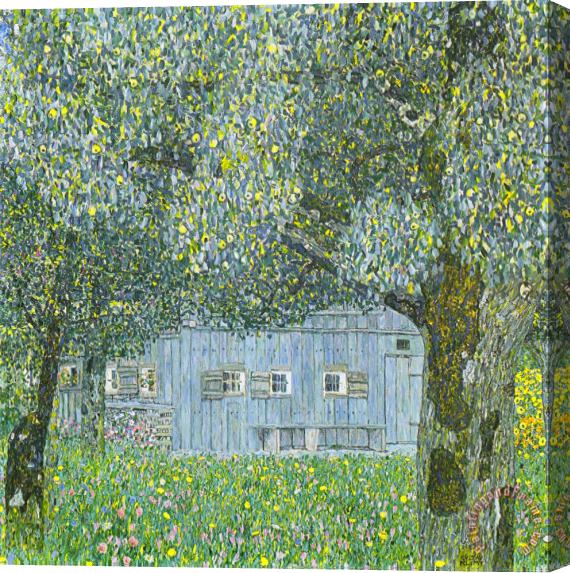 Gustav Klimt Farmhouse In Upper Austria Stretched Canvas Print / Canvas Art