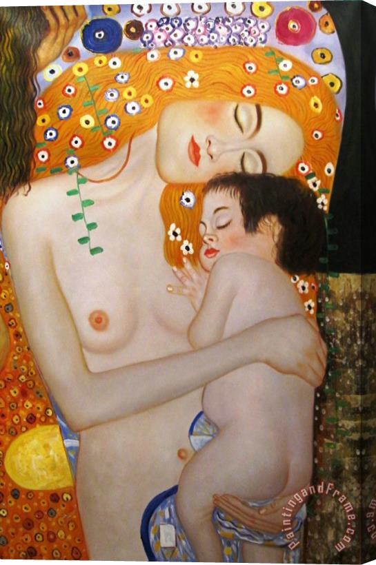 Gustav Klimt Mother And Child Stretched Canvas Print / Canvas Art