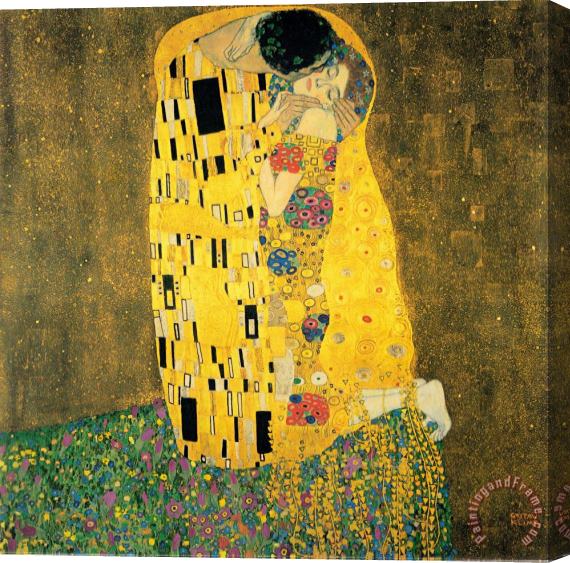 Gustav Klimt The Kiss Iv Stretched Canvas Painting / Canvas Art