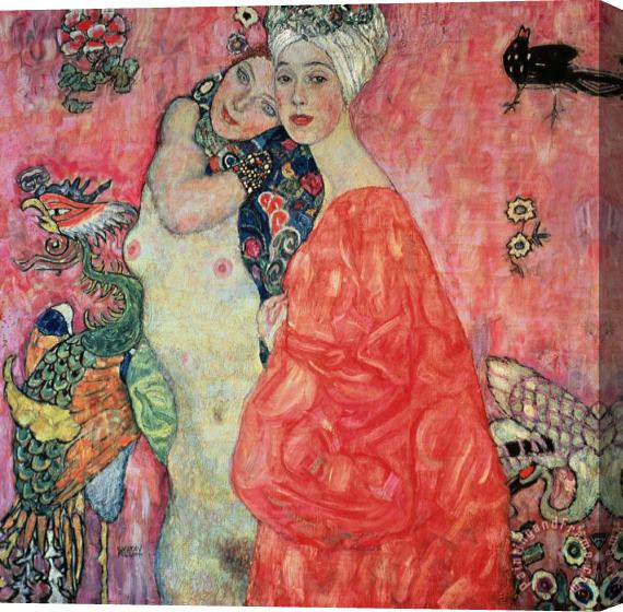Gustav Klimt Women Friends Stretched Canvas Painting / Canvas Art