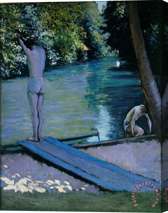 Gustave Caillebotte Bather about to plunge into the River Yerres Stretched Canvas Print / Canvas Art