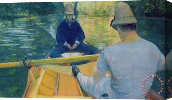 Gustave Caillebotte Boaters On The Yerres Stretched Canvas Print / Canvas Art